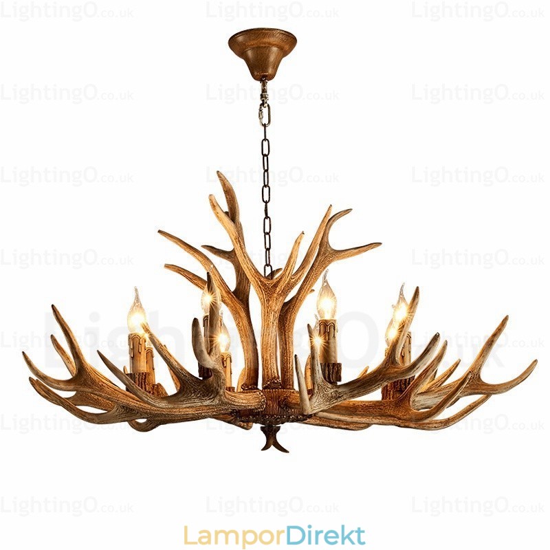 8 Light Country Rustik Nordisk Modern Samtida Ljuskrona