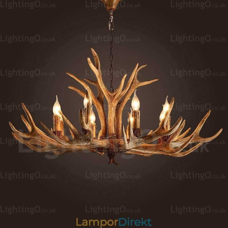 8 Light Country Rustik Nordisk Modern Samtida Ljuskrona