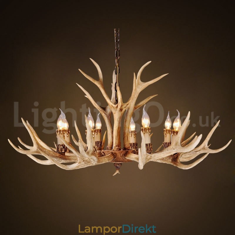 8 Light Country Rustik Nordisk Modern Samtida Ljuskrona