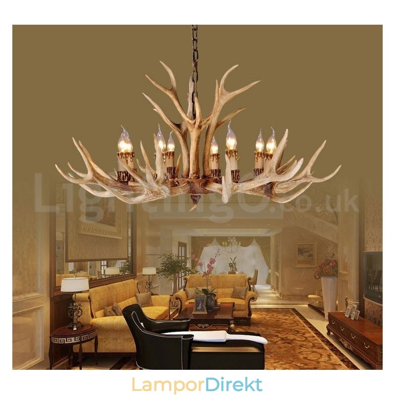 8 Light Country Rustik Nordisk Modern Samtida Ljuskrona