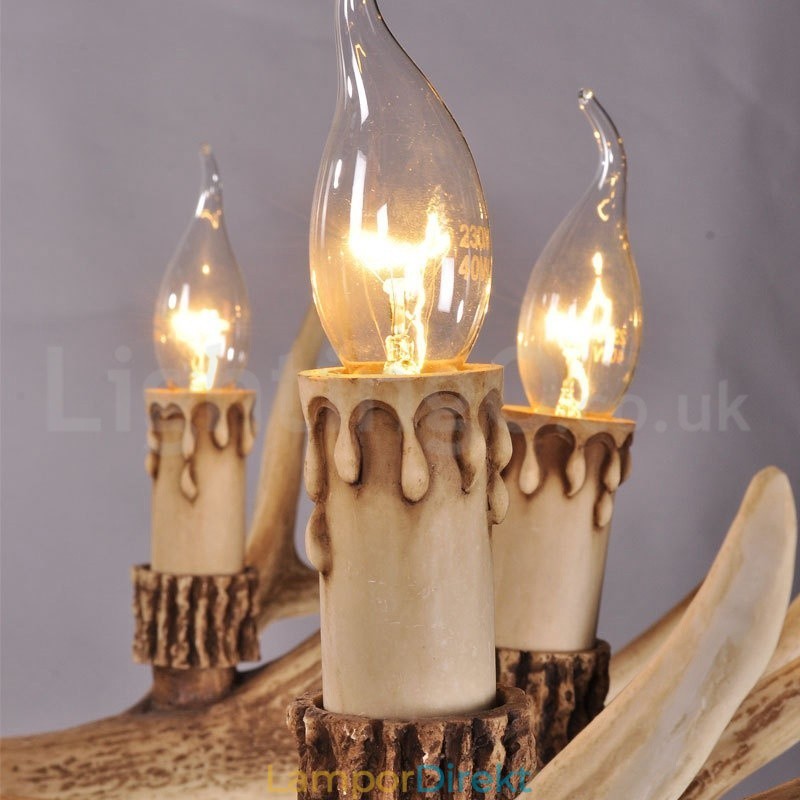 8 Light Country Rustik Nordisk Modern Samtida Ljuskrona