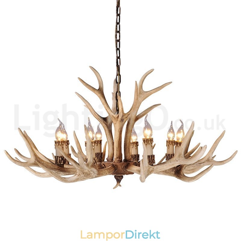 8 Light Country Rustik Nordisk Modern Samtida Ljuskrona