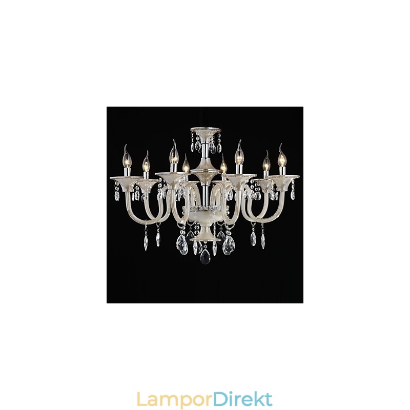 Ljus Slottets Stil Ljuskrona Av Glas Med Ljusglödlampa