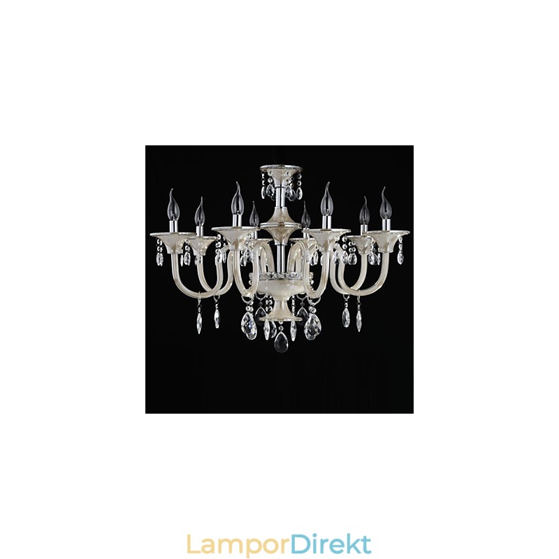 Ljus Slottets Stil Ljuskrona Av Glas Med Ljusglödlampa