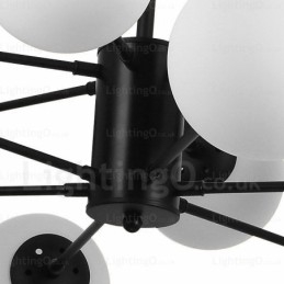 12 Ljus Nordisk Ljuskrona Med Glasskärm