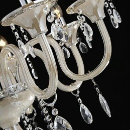 Ljus Slottets Stil Ljuskrona Av Glas Med Ljusglödlampa