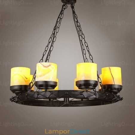 8 Light Country Rustik Vintage Retro Pendellampa Med Glasskärm 8 Light Country Rustik Vintage Retro Pendellampa Med Glasskärm