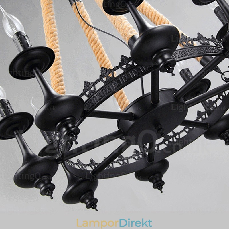8 Light Country Rustik Pendellampa