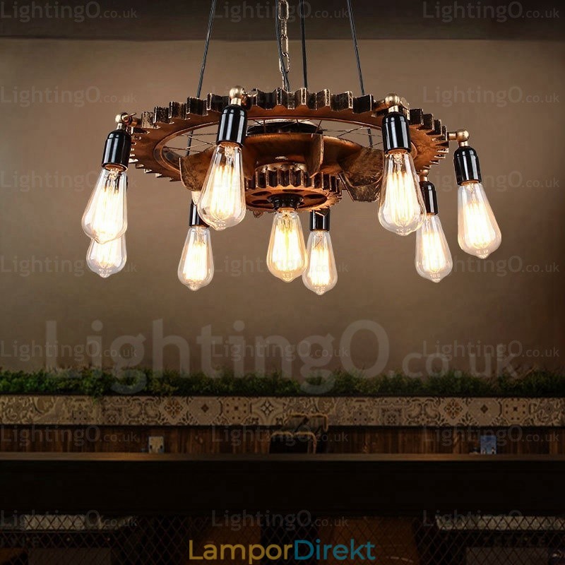 9 Ljus Vintage Retro Taklampa