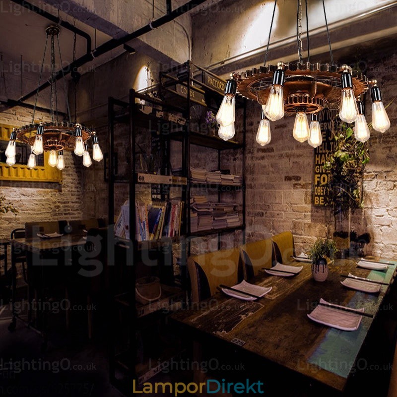 9 Ljus Vintage Retro Taklampa