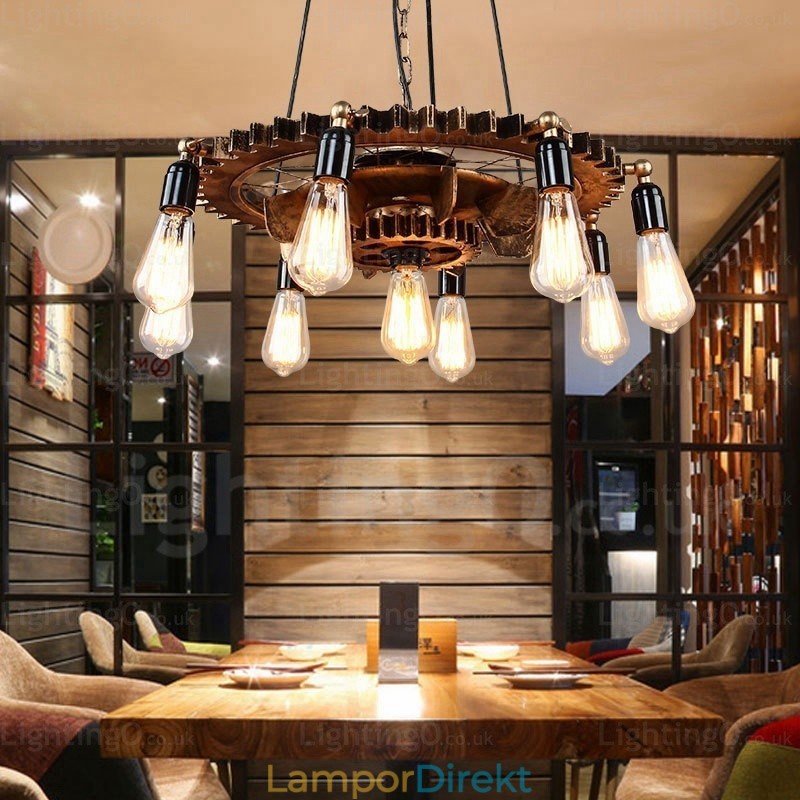 9 Ljus Vintage Retro Taklampa