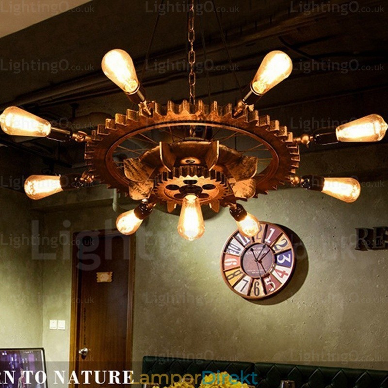 9 Ljus Vintage Retro Taklampa