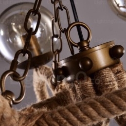 6 Ljus Vintage Retro Taklampa Med Glasskärm