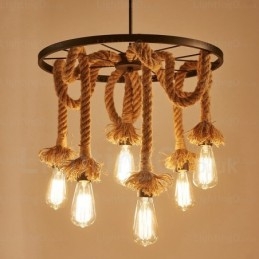 6 Ljus Vintage Retro Taklampa