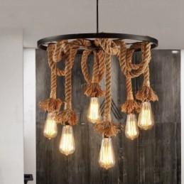 6 Ljus Vintage Retro Taklampa