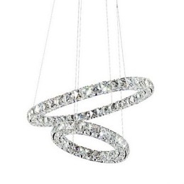 Kristall Taklampa Modern 2 Ringar Tre Sidor K9 Kristall Taklampor Inomhus Lamparmaturer