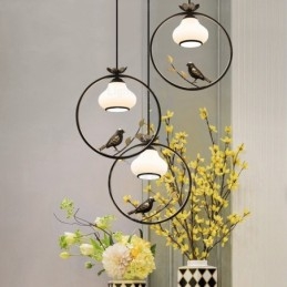 1 Ljus Lantlig Rustik Lantlig Taklampa Med Glasskärm