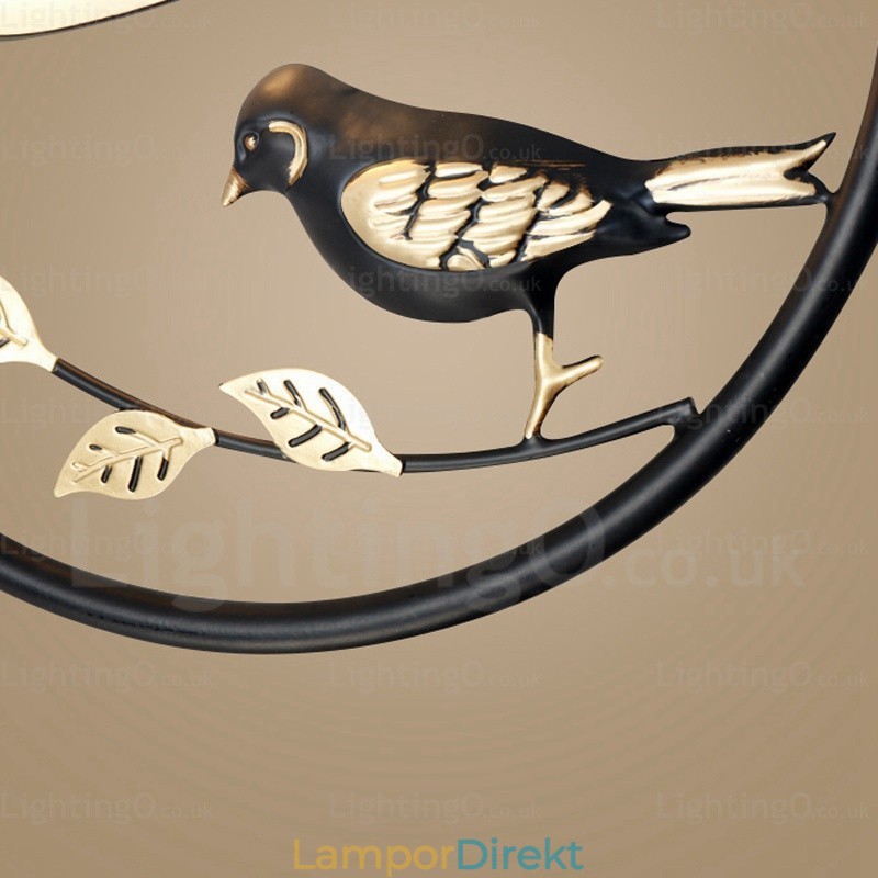 1 Ljus Lantlig Rustik Lantlig Taklampa Med Glasskärm