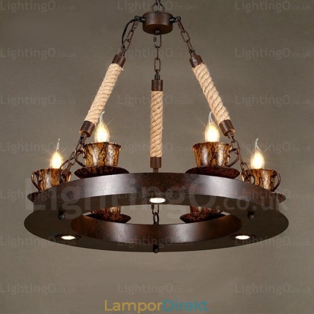 9 Ljus Country Rustik Pendellampa 9 Ljus Country Rustik Pendellampa