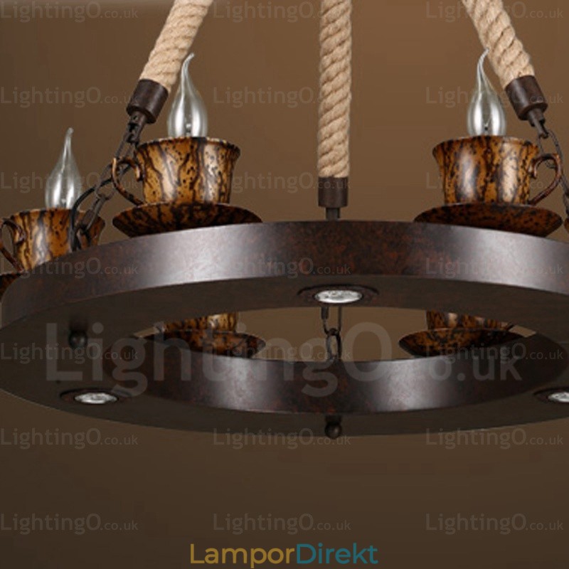 9 Ljus Country Rustik Pendellampa