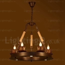 9 Ljus Country Rustik Pendellampa