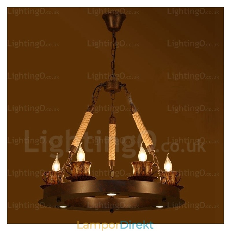 9 Ljus Country Rustik Pendellampa