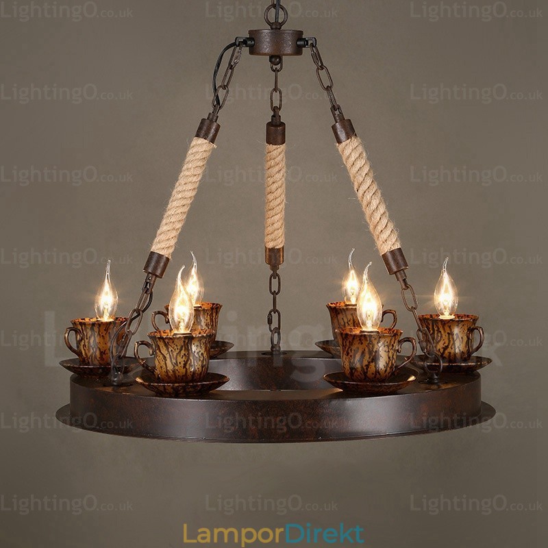 9 Ljus Country Rustik Pendellampa