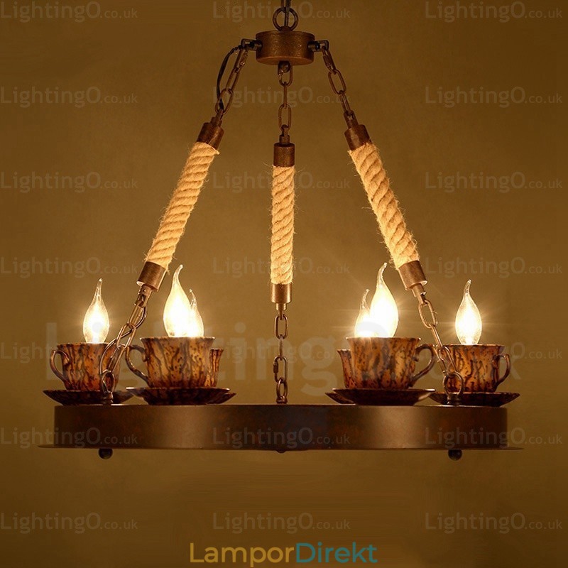 9 Ljus Country Rustik Pendellampa