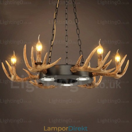 9 Ljus Vintage Retro Rustik Horn Ljuskrona Taklampa 9 Ljus Vintage Retro Rustik Horn Ljuskrona Taklampa
