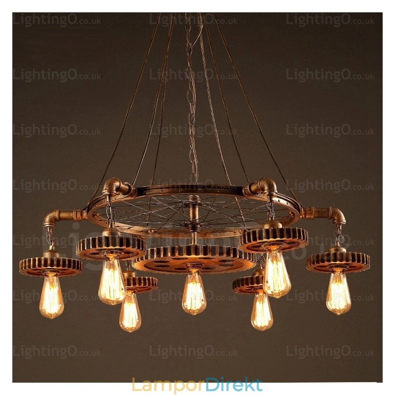 7 Ljus Vintage Retro Taklampa