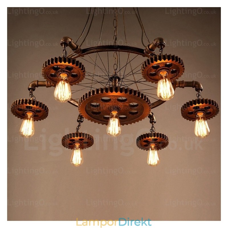 7 Ljus Vintage Retro Taklampa