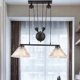 2 Ljus Modern Samtida Taklampa Med Glasskärm