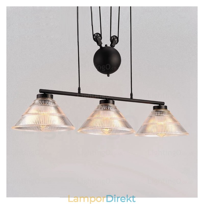 2 Ljus Modern Samtida Taklampa Med Glasskärm
