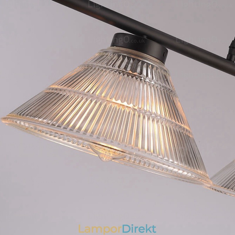 2 Ljus Modern Samtida Taklampa Med Glasskärm