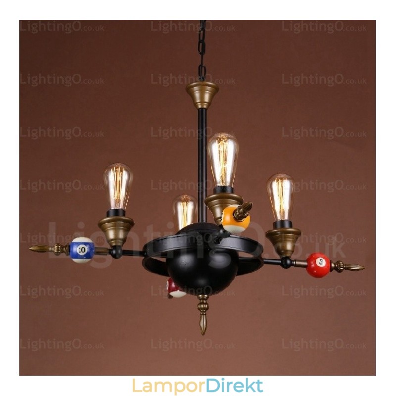 4 Light Country Rustik Vintage Retro Pendellampa