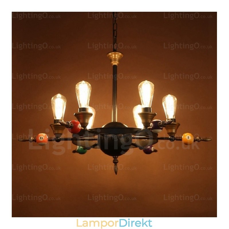 4 Light Country Rustik Vintage Retro Pendellampa