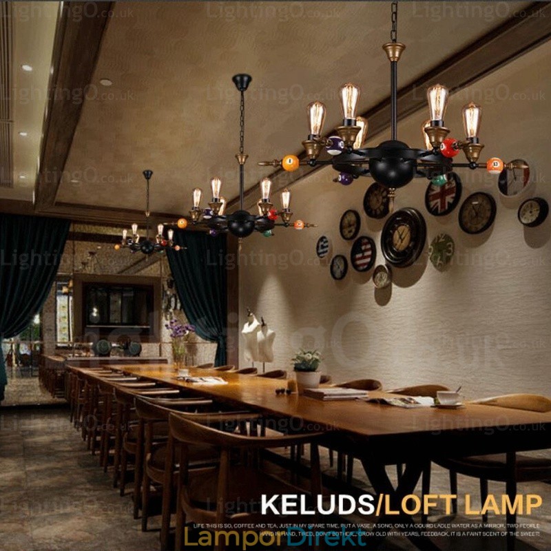 4 Light Country Rustik Vintage Retro Pendellampa