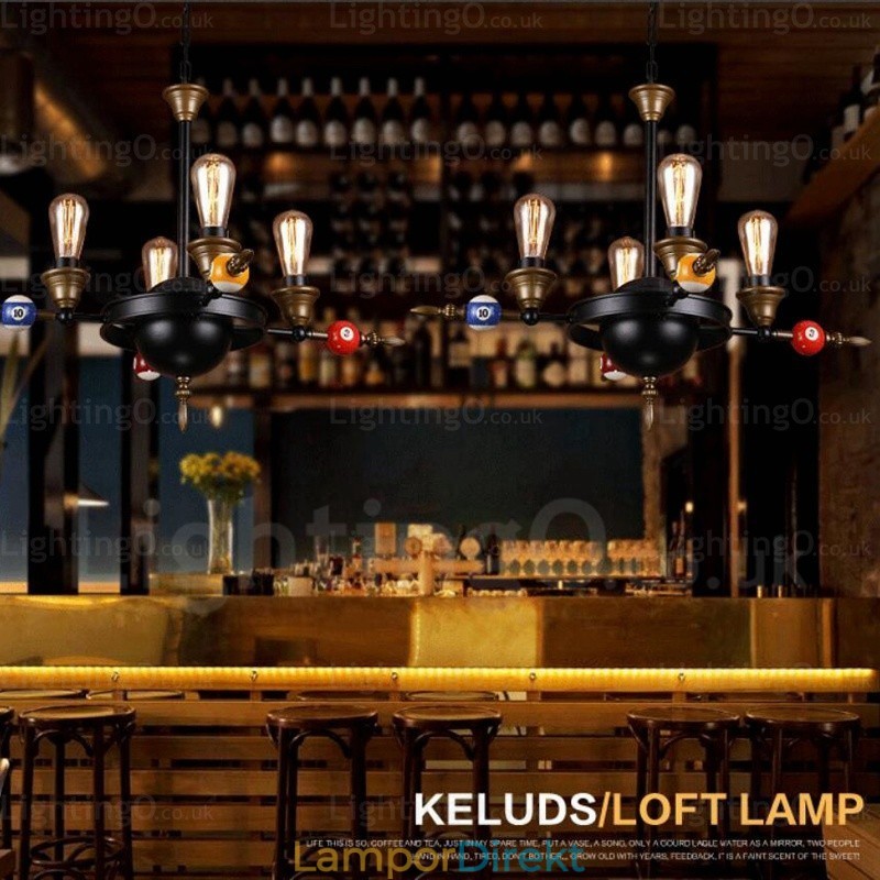 4 Light Country Rustik Vintage Retro Pendellampa