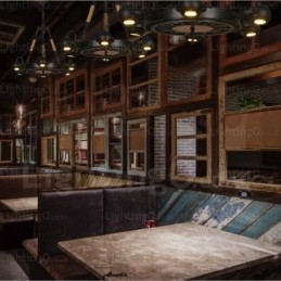 6 Ljus Vintage Retro Taklampa Med Skärm I Rostfritt Stål