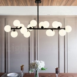 16 Ljus Nordic Pendellampa Med Glasskärm