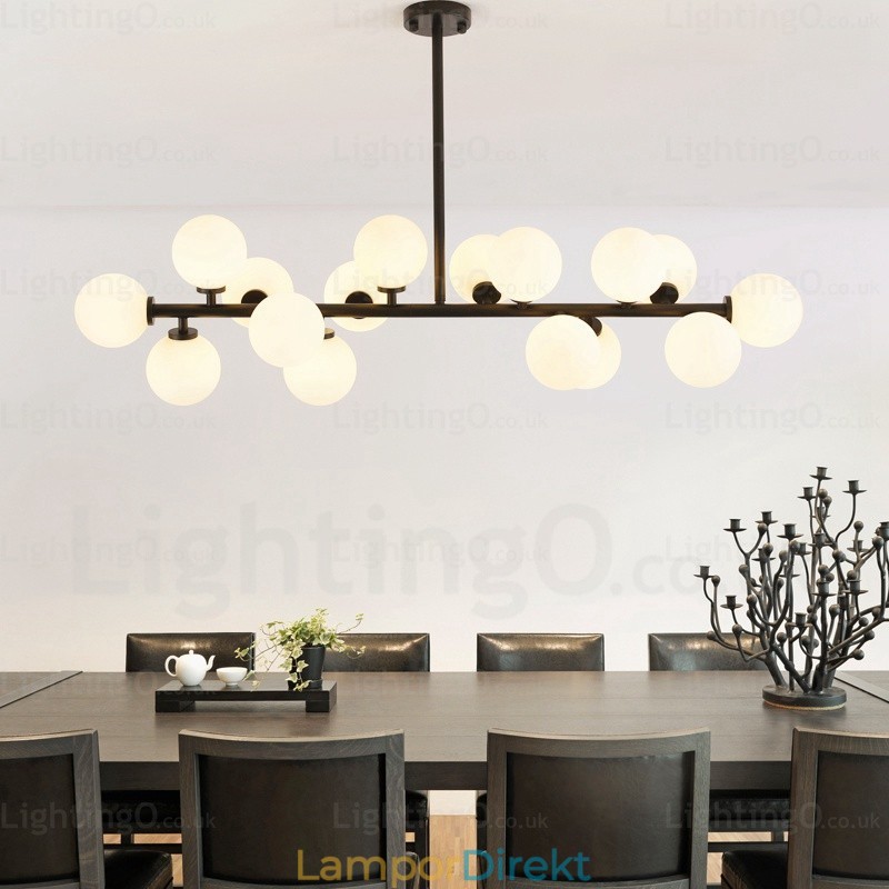 16 Ljus Nordic Pendellampa Med Glasskärm