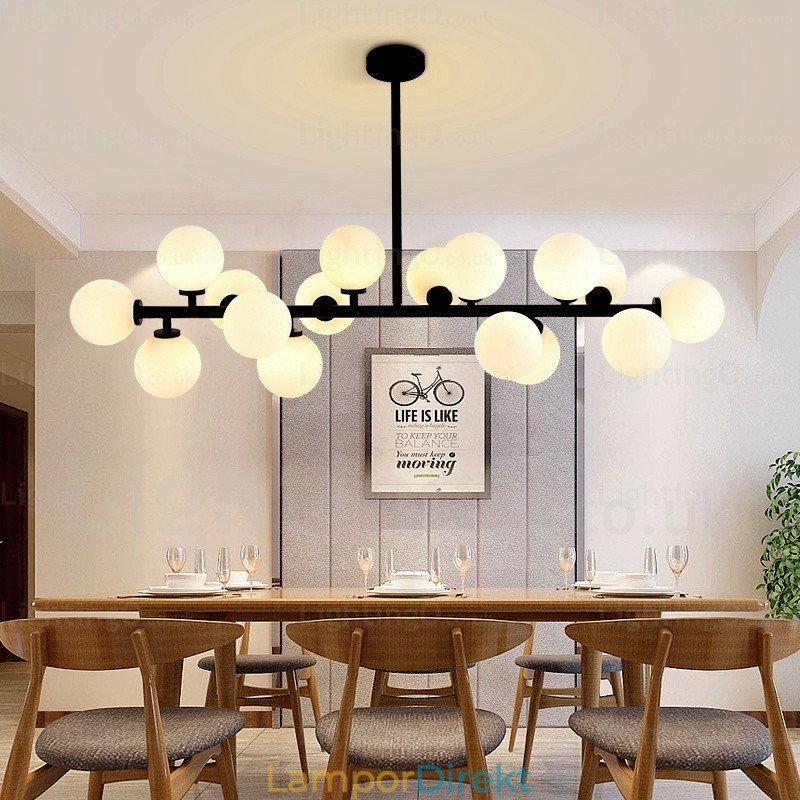 16 Ljus Nordic Pendellampa Med Glasskärm