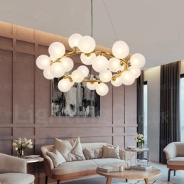 25 Ljus Nordic Pendellampa Med Glasskärm