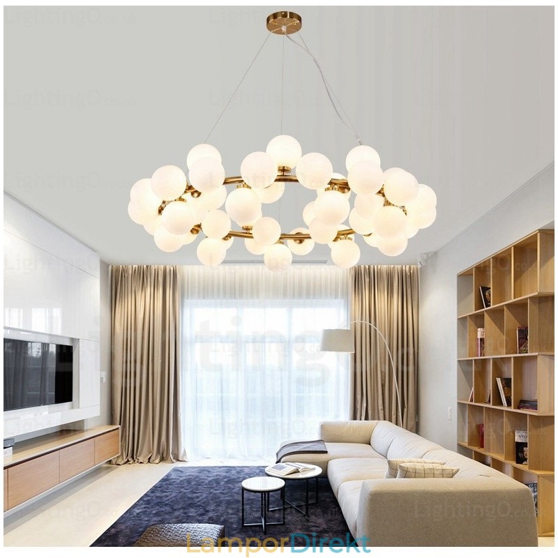 25 Ljus Nordic Pendellampa Med Glasskärm