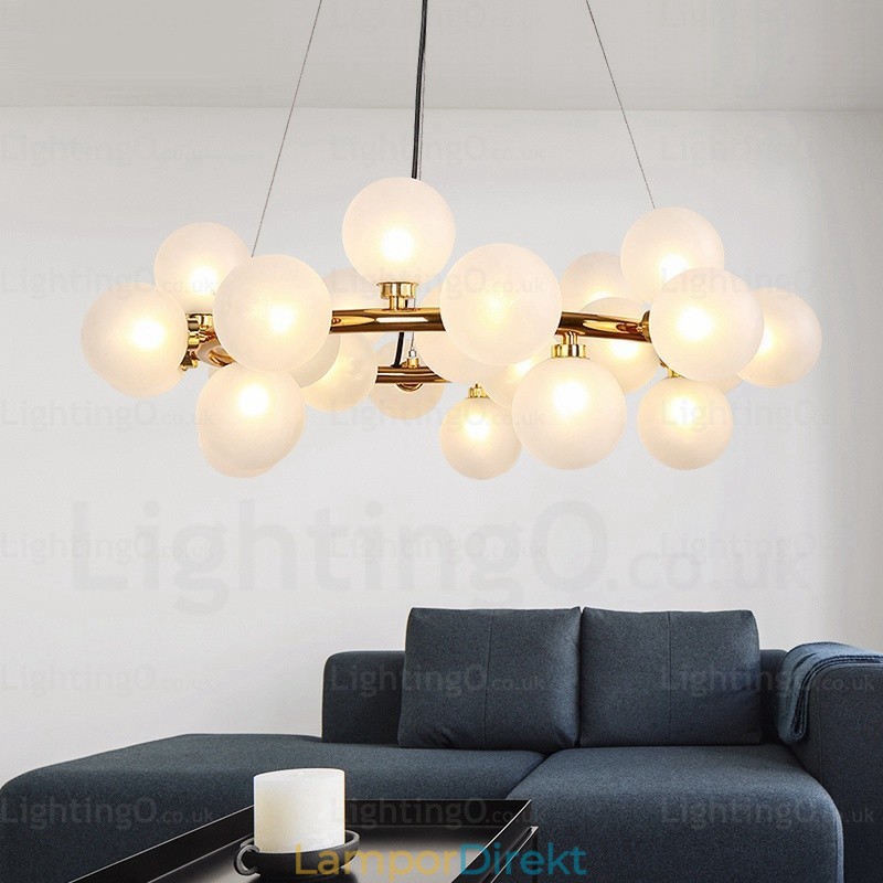 25 Ljus Nordic Pendellampa Med Glasskärm