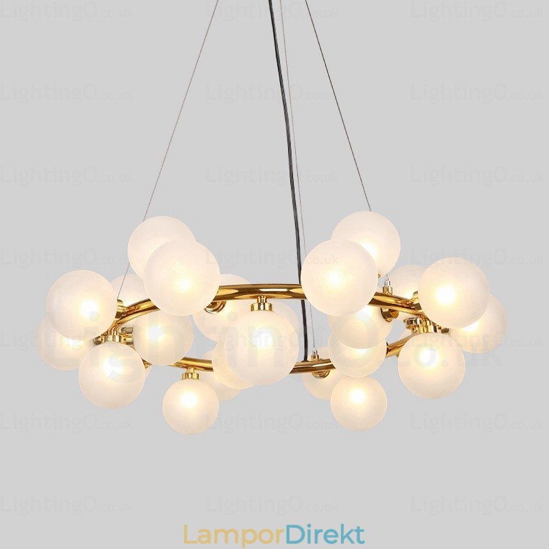 25 Ljus Nordic Pendellampa Med Glasskärm