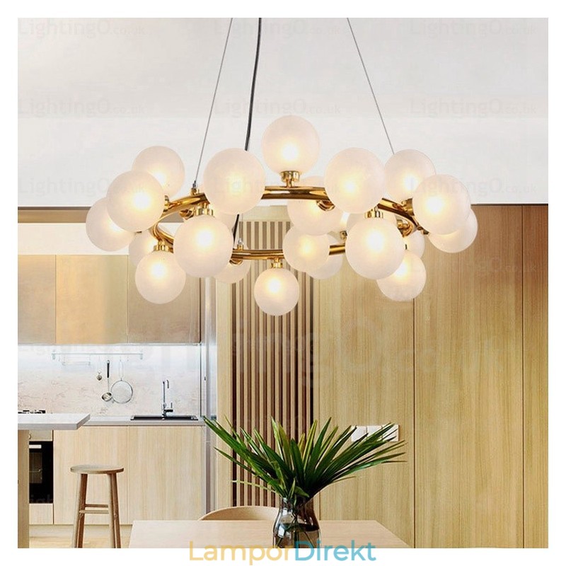 25 Ljus Nordic Pendellampa Med Glasskärm