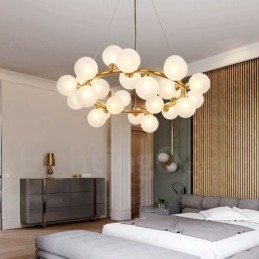 25 Ljus Nordic Pendellampa Med Glasskärm
