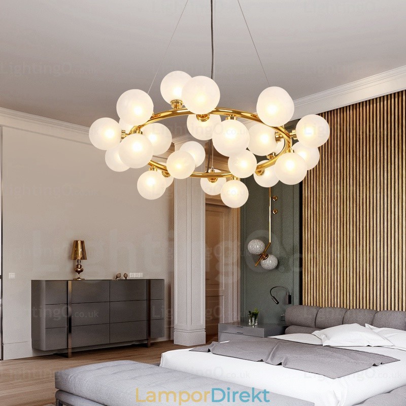 25 Ljus Nordic Pendellampa Med Glasskärm