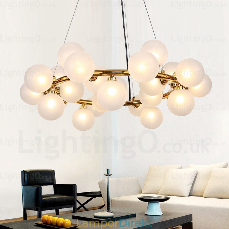 25 Ljus Nordic Pendellampa Med Glasskärm